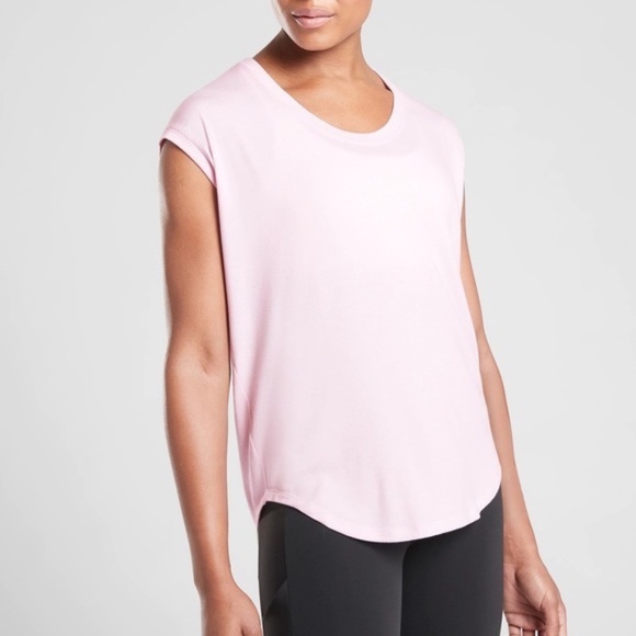 Athleta Tops - Athleta  pale pink CLOUDLIGHT STRATUS cap sleeve tee: SMALL